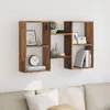 vidaXL Nástenná polica na staré drevo 96x18x60 cm materiál Náhľad obrázku produktu 2