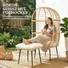 Gartensessel mit Hocker PE Rattan Ei-Form Korbsessel mit Produktbild-Vorschau 6