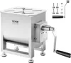 A stainless steel meat grinder with a crank handle and a set of accessories. Náhľad obrázku produktu