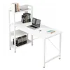 Computertisch Weiß, Modern, Loft-Tisch mit Regal, Gaming Produktbild-Vorschau 1