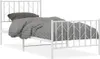 Rám postele s čelem a nohama kovový bílý 90x200 cm Náhled obrázku produktu 1