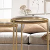 HOMCOM Beistelltisch 2er-Set Couchtisch mit goldenen Produktbild-Vorschau 9
