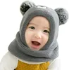Baby schlupfmütze Warm Niedlich Bär Wintermütze Schalmütze Produktbild-Vorschau 1