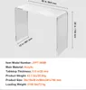 A clear acrylic console table with dimensions indicated. Náhled obrázku produktu