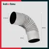 A product image of a silver metal chimney pipe bend with dimensions indicated. Anteprima dell’immagine prodotto