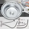 50cm Edelstahl Einbauspüle Spüle + Ablage Spülbecken Produktbild-Vorschau 1