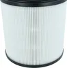 A cylindrical air filter with white pleated material and black top and bottom rims. Produktbild-Vorschau
