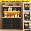okwish Küche Hochschränk mit Steckdose und LED, Produktbild-Vorschau 5