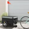 vidaXL Fahrradanhänger Schwarz und Grau 45 kg Eisen Produktbild-Vorschau 2