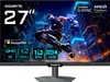 A gaming monitor displaying a dynamic image of a futuristic character in a city setting, with various feature callouts. Voir les images du produit