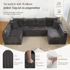 Cord-Sofa U-Form Wohnlandschaft mit Federkern U-förmiges Produktbild-Vorschau 6