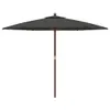 vidaXL Parasol z drewnianym drążkiem antracytowy 299x240 cm Podgląd zdjęcia produktu 4