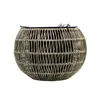 Polyrattan Blumenampel rund grau Ø 32cm Korb Blumentopf Produktbild-Vorschau 2