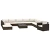 11-tlg. Garten-Lounge-Set mit Auflagen Poly Rattan Braun Produktbild-Vorschau 2