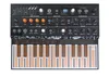 A top-down view of a black Arturia Microfreak synthesizer with orange and brown keys, set against a white background. Náhled obrázku produktu