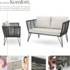 tectake® Garten-Loungesofa Sundo im Rope-Design mit Produktbild-Vorschau 3