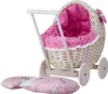 Lili Puppenwagen aus Weide mit Besatz in Pink 48X28 H26/47 Produktbild-Vorschau 10