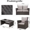 MeXo Gartenmöbel Set Lounge Set Polyrattan Lounges 4-teile Produktbild-Vorschau 8