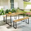 Outsunny Sitzgruppe 3-teilig Holz Essgruppe für 6 Personen Produktbild-Vorschau 2