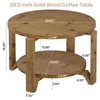 Tribesigns Runder Couchtisch Massivholz, 80 cm, zwei Produktbild-Vorschau 7