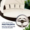 CASARIA® Salon de jardin brun rond 230 cm de diamètre Voir les images du produit 3