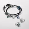Pandora Charm Damen Monstera Blätter Emaille Grün Silber Produktbild-Vorschau 4