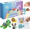 A collage of images showcasing a La Manuli water bead set, including the product packaging, examples of creations, and hands using tweezers to place beads. Náhled obrázku produktu