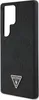 A black phone case with a repeating embossed pattern and a triangular Guess logo. Produktbild-Vorschau
