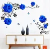Wandtattoo Blau Rosen Ranke XL Blumen Wandaufkleber Produktbild-Vorschau 3