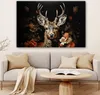 MuchoWow® - Leinwandbilder - Hirsch - Tier - Blumen - Natur Produktbild-Vorschau 6