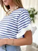 Gestreiftes Damen-T-Shirt, Rüschenärmel, Produktbild-Vorschau 4
