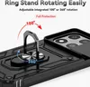 Close-up of a black phone case with a rotating ring stand feature. Produktbild-Vorschau