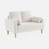 sweeek - 2-Sitzer-Sofa mit Bouclé Teddystoff und Holzbeinen Produktbild-Vorschau 1