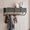 Detailansicht der SoBuy Wandgarderobe FHK26-N mit Kleidung und Accessoires an den Haken Anteprima dell’immagine prodotto