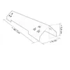 A line drawing of a metal burner cover with dimensions indicated. Produktbild-Vorschau