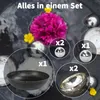 Miniteich Set Schale Schwarz bauchig, Schwimm Teelichter Ø Produktbild-Vorschau 2