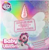 The image shows the retail packaging for a "Baby Unicorn" toy. The packaging is holographic and features illustrations of unicorns, cupcakes, and other whimsical elements. The front of the box displays the product name, a picture of the toy unicorn, and te Podgląd zdjęcia produktu