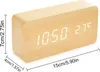 OKWISH Wecker Uhr in Holzoptik digital - Digitalwecker Produktbild-Vorschau 3