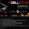A product shot of a grill attachment with accompanying feature callouts and text. Produktbild-Vorschau
