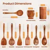 Kochlöffel Holz Set aus natürliches Teakholz, 9 Stück Produktbild-Vorschau 5