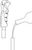 An illustration showing how to use a LEKI Hot Shot grip with a bottle. Produktbild-Vorschau