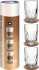 A product shot of a set of glasses and their packaging. Anteprima dell’immagine prodotto