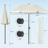 Sekey Sonnenschirm Rund Ø180cm Gartenschirm UV Schutz 50+ Produktbild-Vorschau 2