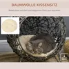 PawHut Ratanový domeček pro kočky s polštářem – místo na Náhled obrázku produktu 5