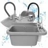 Graues Mehrzweck-Spülbecken 60 cm Set mit flexiblem Produktbild-Vorschau 2