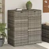 A poly rattan garden cabinet with two drawers and two doors, placed on a patio. Náhled obrázku produktu