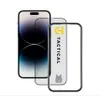 A screen protector for an iPhone is shown next to the phone. Produktbild-Vorschau