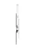 A side view of a black and white TV wall mount against a white background. Produktbild-Vorschau