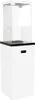 A white gas patio heater with a clear glass enclosure, shown against a white background. Produktbild-Vorschau