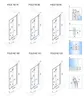 Diagrams showing different sizes and dimensions of shower enclosures. Anteprima dell’immagine prodotto